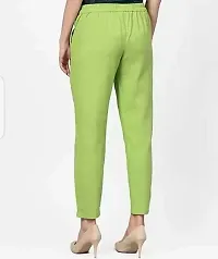 TRISHIKHA Women's Cotton Solid Regular Fit Casual/Regular Pant (Pista Green-X-Small)-thumb1