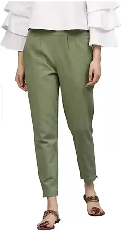 Stylish Solid Blend Trousers For Women