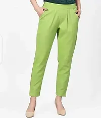 TRISHIKHA Women's Cotton Solid Regular Fit Casual/Regular Pant (Pista Green-X-Small)-thumb3