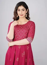 TRISHIKHA Women's Rayon Embroidered Anarkali Kurti-thumb3