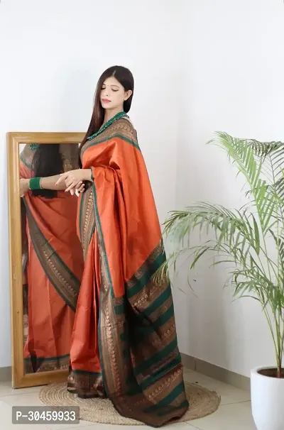 Elegant Art Silk Kanjeevaram Jacquard Saree With Blouse Piece-thumb3