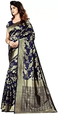 Women's Premium Soft Silk Saree Zari Vintage Indian Blouse 100% Woven Sarees Handwoven Fabric Traditional Women's Sari-thumb1