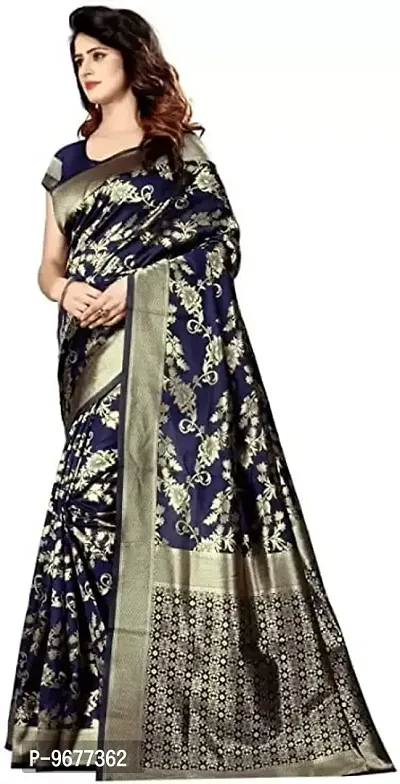 Women's Premium Soft Silk Saree Zari Vintage Indian Blouse 100% Woven Sarees Handwoven Fabric Traditional Women's Sari-thumb2