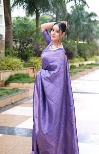 Stylish Blue Art Silk Saree With Blouse Piece For Women-thumb1