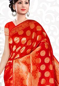 Kanjeevaram Printed Silk Saree Zari Traditional Women's Wedding Piece Bollywood Designer (RED)-thumb2