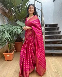 Stylish Pink Art Silk Saree With Blouse Piece For Women-thumb2