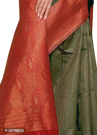 Stylish Green Art Silk Saree With Blouse Piece For Women-thumb5