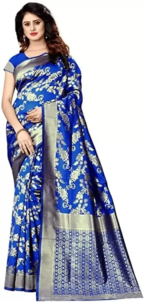 Women's Premium Soft Silk Saree Zari Vintage Indian Blouse 100% Woven Sarees Handwoven Fabric Traditional Women's Wedding Piece Bollywood Designer