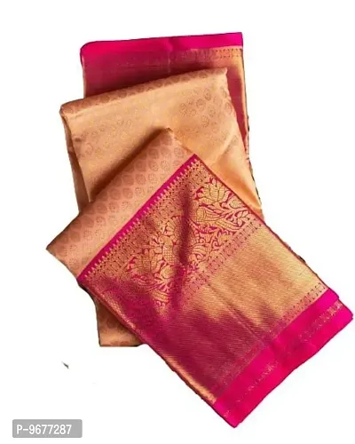 Peace Silk Kanjeevaram Womens Banarasi Zari Woven Saree | Indian Ethnic Wear | Traditional Women's Wedding Piece Bollywood Designer