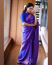 Stylish Blue Art Silk Saree With Blouse Piece For Women-thumb2