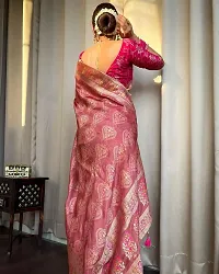 Stylish Pink Art Silk Saree With Blouse Piece For Women-thumb4