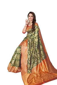 Kanjeevaram Silk Saree| Indian Ethnic Wear | Traditional Women's Wedding Piece Bollywood Designer (GREEN RED)-thumb2