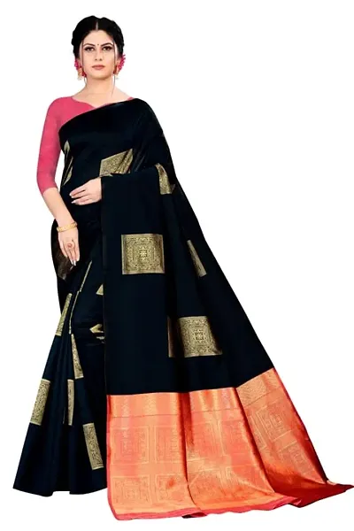 Trendy Kanchipuram Square Box Silk Sarees With Blouse Piece