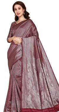 Stylish Maroon Art Silk Saree With Blouse Piece For Women-thumb3