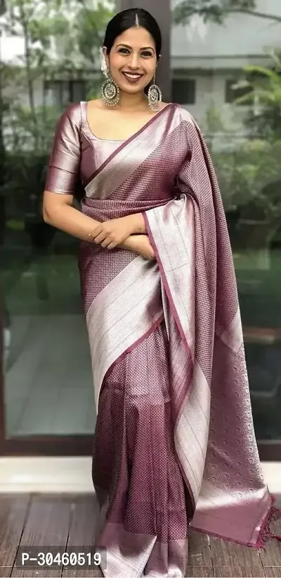 Elegant Art Silk Kanjeevaram Jacquard Saree With Blouse Piece-thumb3