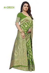 Banarasi Silk Saree | Indian Ethnic Wear | Traditional Women's Wedding Piece Bollywood Designer (GREEN)-thumb1