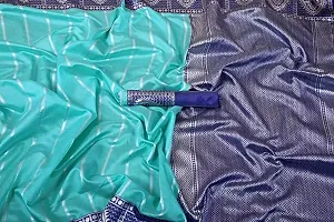 Stylish Blue Art Silk Sarees with Blouse Piece For Women-thumb2