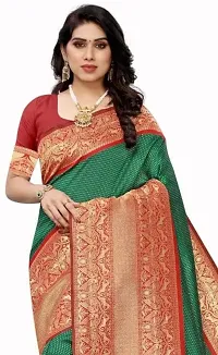 Green Butti Kanchipuram Soft Silk Saree | Indian Ethnic Wear | Traditional Women's Sari-thumb3