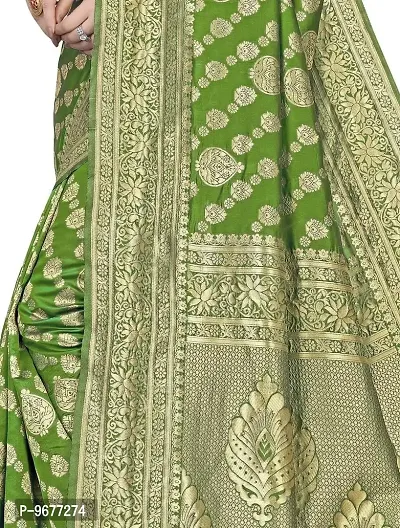 Banarasi Silk Saree | Indian Ethnic Wear | Traditional Women's Wedding Piece Bollywood Designer (GREEN)-thumb4