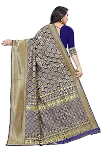 Kanchipuram Studio Wedding Banarasi Silk Saree | Indian Ethnic Wear | Traditional Women's Wedding Piece Bollywood Designer (NAVY BLUE)-thumb1