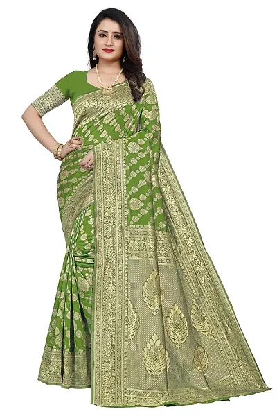 Women Stylish Art Silk Self Pattern Saree with Blouse piece