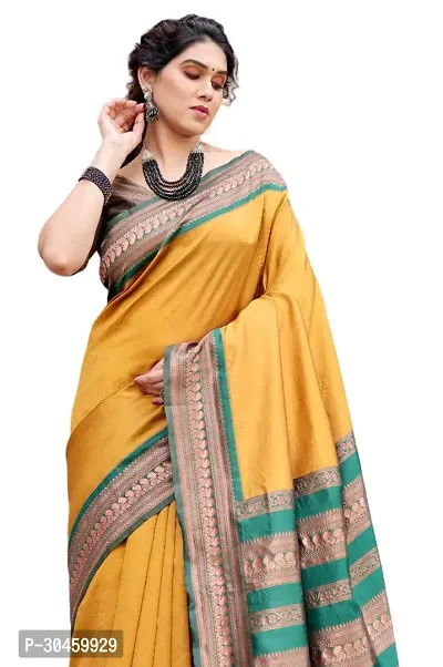 Elegant Art Silk Kanjeevaram Jacquard Saree With Blouse Piece-thumb5