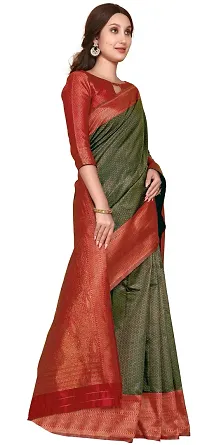 Stylish Green Art Silk Saree With Blouse Piece For Women-thumb3