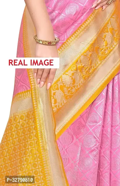 Stylish Pink Art Silk Saree With Blouse Piece For Women-thumb4