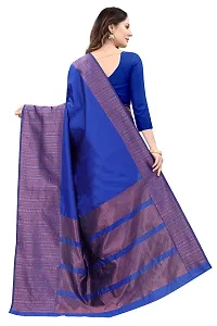 Kanchipuram Printed Ethnic Silk Saree | Indian Ethnic Wear | Traditional Women's Wedding Wear Sari (NAVYBLUE)-thumb4