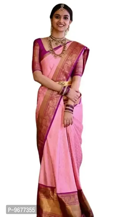 Keerthy Suresh Kanchipuram Silk Saree Pure Zari Vintage Indian Blouse 100% Woven Sarees Handwoven Fabric Traditional Women's Wedding Piece Bollywood Designer