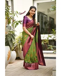 Stylish Green Art Silk Saree With Blouse Piece For Women-thumb4