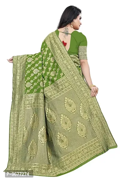 Banarasi Silk Saree | Indian Ethnic Wear | Traditional Women's Wedding Piece Bollywood Designer (GREEN)-thumb3