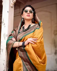 Elegant Art Silk Kanjeevaram Jacquard Saree With Blouse Piece-thumb1