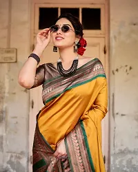 Elegant Art Silk Kanjeevaram Jacquard Saree With Blouse Piece-thumb3