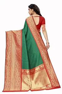 Green Butti Kanchipuram Soft Silk Saree | Indian Ethnic Wear | Traditional Women's Sari-thumb1