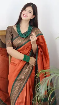 Elegant Art Silk Kanjeevaram Jacquard Saree With Blouse Piece-thumb4