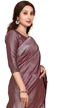 Stylish Maroon Art Silk Saree With Blouse Piece For Women-thumb1