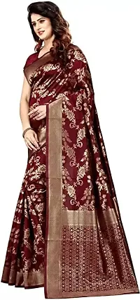 Women's Premium Soft Silk Saree Zari Vintage Indian Blouse 100% Woven Sarees Handwoven Fabric Traditional Women's Sari-thumb1