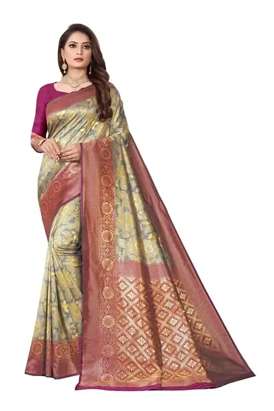 Kanjeevaram Silk Saree| Indian Ethnic Wear | Traditional Women's Wedding Piece Bollywood Designer