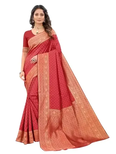 Best Selling Poly Silk Saree with Blouse piece 