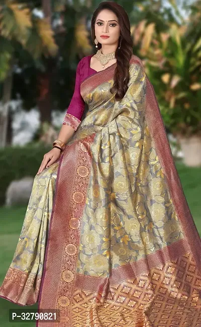 Stylish Multicoloured Art Silk Saree With Blouse Piece For Women-thumb0