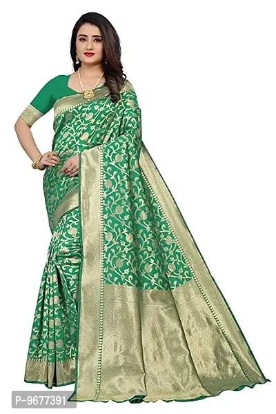 Copper Zari Pure Silk Saree | Indian Ethnic Wear | Traditional Women's Wedding Piece Bollywood Designer (GREEN)