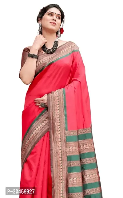 Elegant Art Silk Kanjeevaram Jacquard Saree With Blouse Piece-thumb2