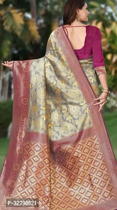 Stylish Multicoloured Art Silk Saree With Blouse Piece For Women-thumb4