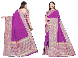 Smooth Kanjeevaram Silk Saree Pure Zari Traditional Women's Wedding Piece Bollywood Designer (PINK)-thumb2