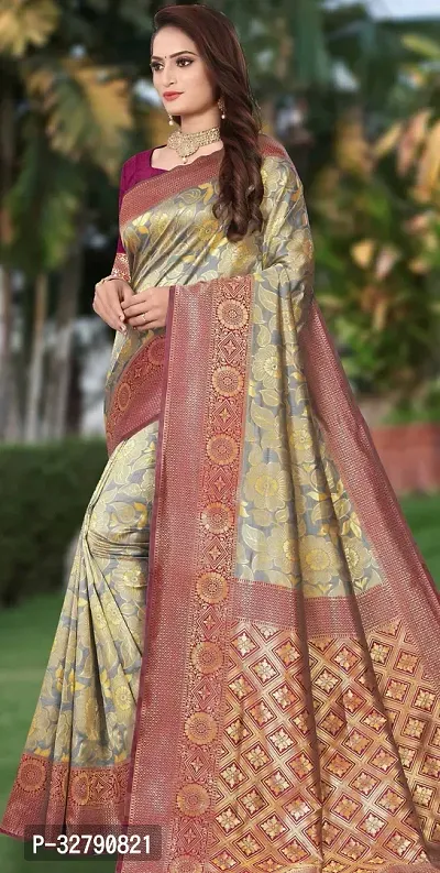 Stylish Multicoloured Art Silk Saree With Blouse Piece For Women-thumb5