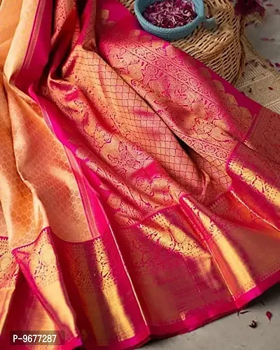 Ethnic Art Silk Kanjeevaram Zari Woven Saree For Women-thumb3