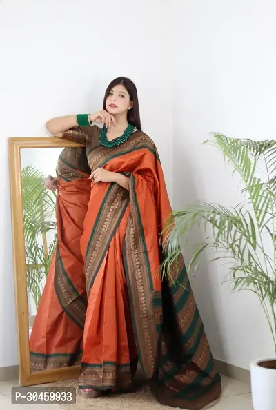 Elegant Art Silk Kanjeevaram Jacquard Saree With Blouse Piece