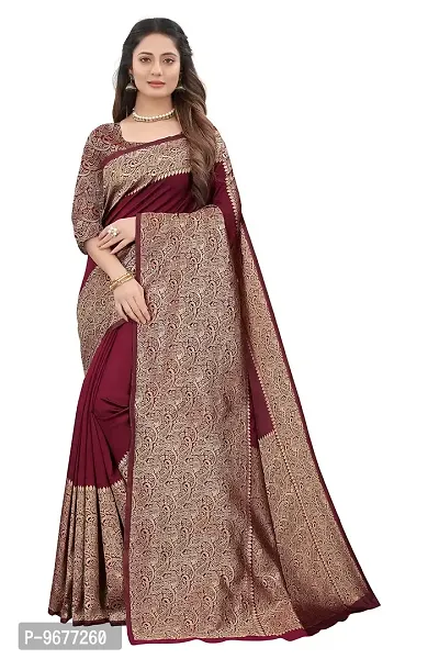 Smooth Kanjeevaram Silk Saree Pure Zari Traditional Women's Wedding Piece Bollywood Designer (MAROON-A)