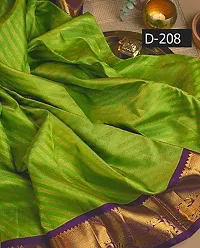 Classy Green Kanchipuram Silk Saree | Indian Ethnic Wear | Traditional Women's Wedding Piece Bollywood Designer-thumb3